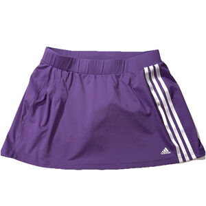 Adidas Response Skort Purple White Logo Side Pleats Tennis Shorts Medium Preppy